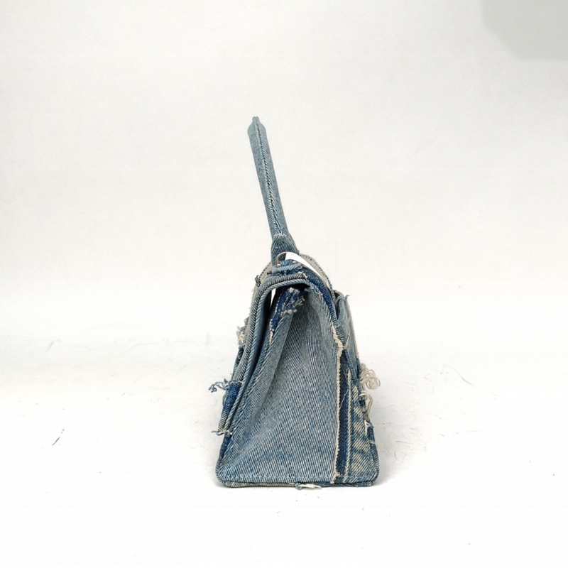 BALENCIAGA Hourglass沙漏手提包S碼聯名款牛仔藍-1