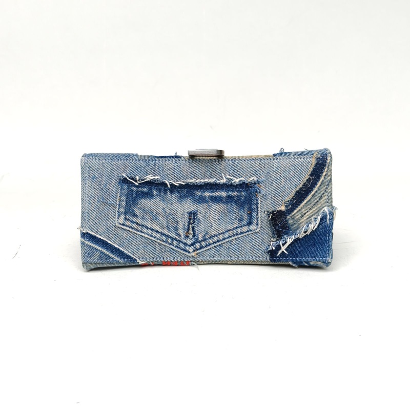 BALENCIAGA Hourglass沙漏手提包S碼聯名款牛仔藍-3