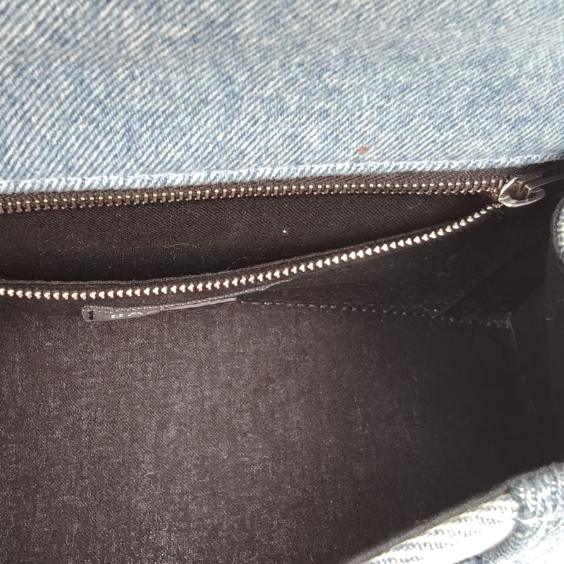 BALENCIAGA Hourglass沙漏手提包S碼聯名款牛仔藍-4