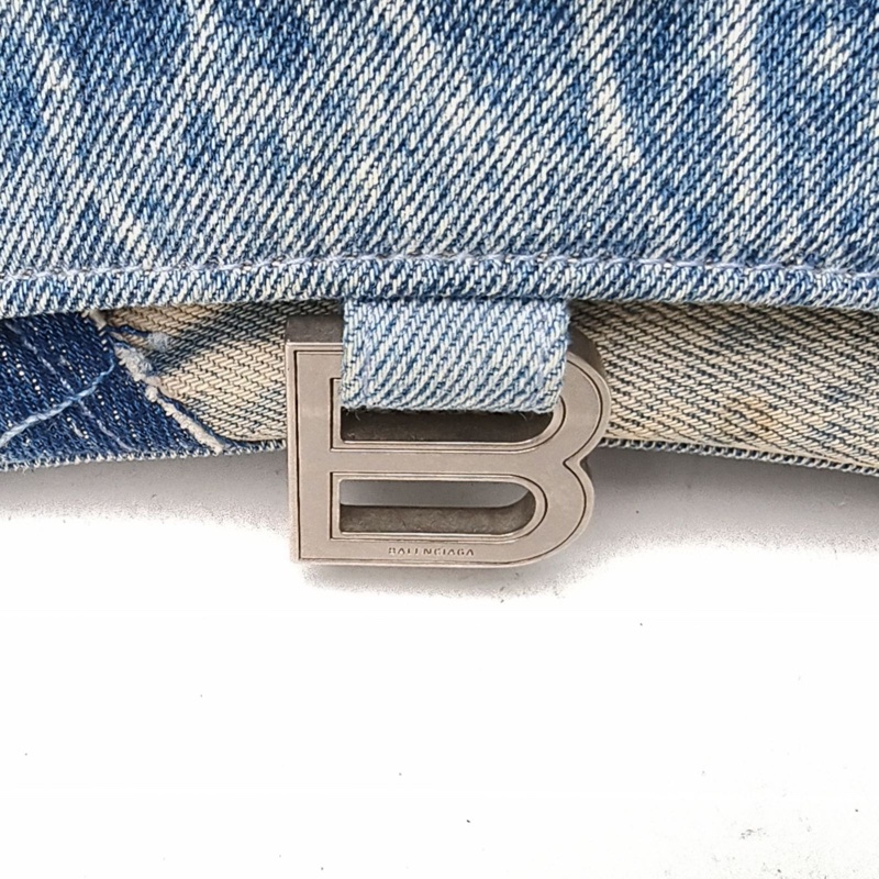 BALENCIAGA Hourglass沙漏手提包S碼聯名款牛仔藍-5