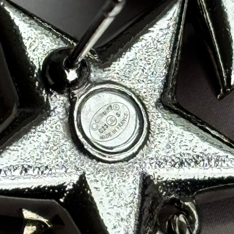 ::CHANEL:: ABA907 幸運之星 帶鑽雙C耳環 Crystal CC Star Drop Earrings Silver Gold-5