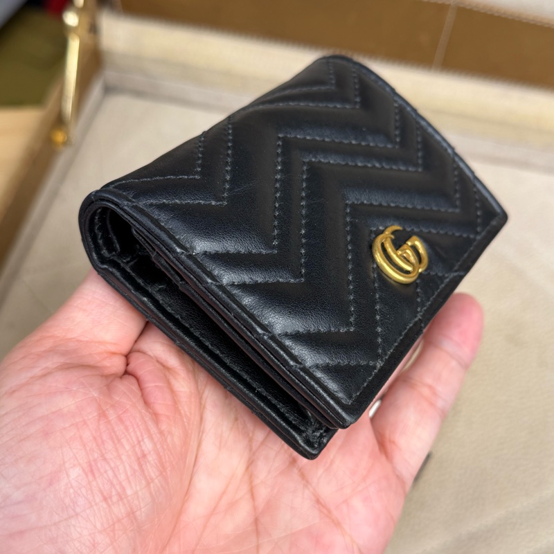 上架中🔑GUCCI 黑GG marmont 短夾-1