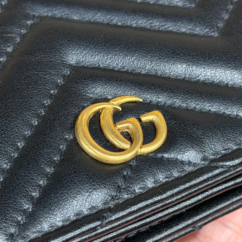 上架中🔑GUCCI 黑GG marmont 短夾-3