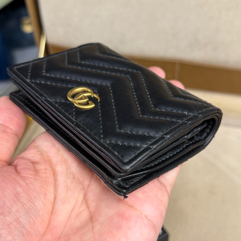 上架中🔑GUCCI 黑GG marmont 短夾-4