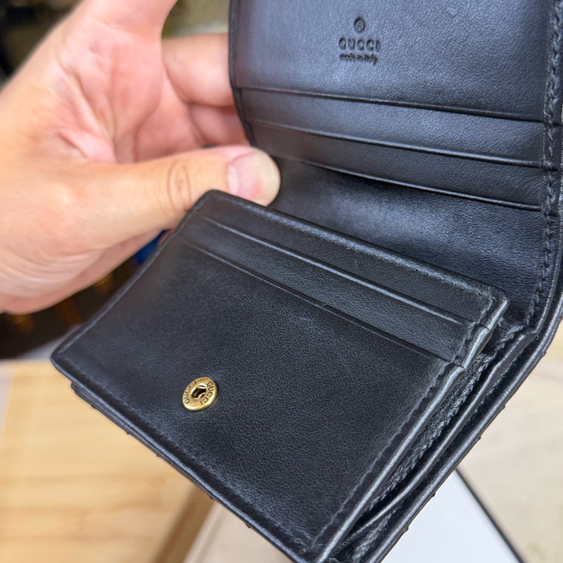 上架中🔑GUCCI 黑GG marmont 短夾-13