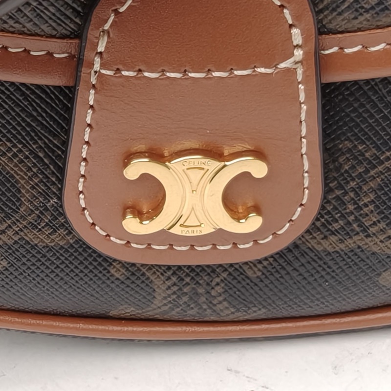 CELINE 老花PVC金扣Folco馬鞍包mini-4