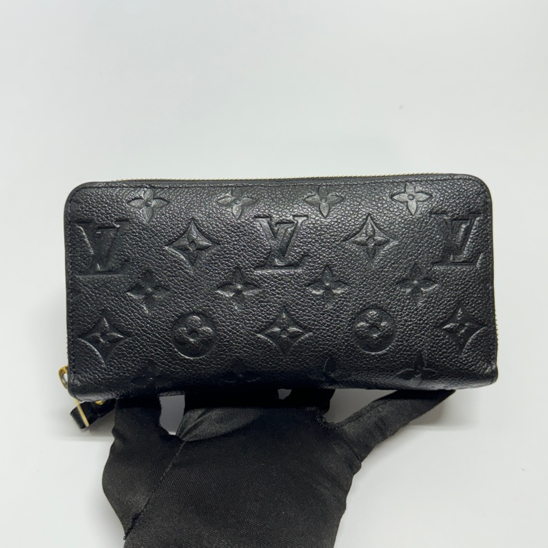 (超新全配🎁) LV M61864 黑老花 牛皮壓紋 長夾 (專櫃38,800)-4