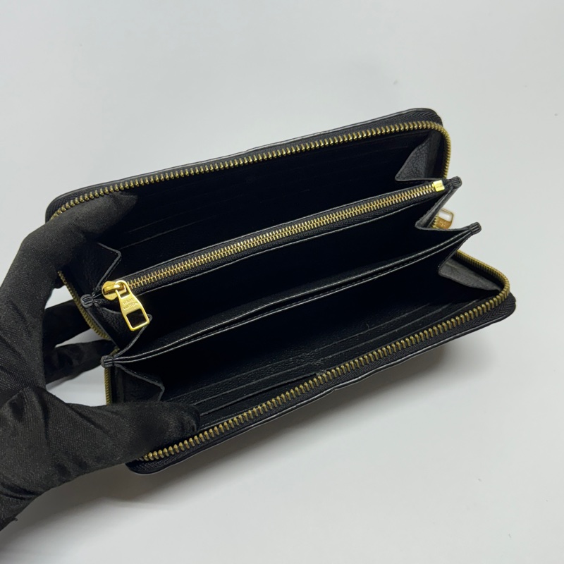 (超新全配🎁) LV M61864 黑老花 牛皮壓紋 長夾 (專櫃38,800)-8