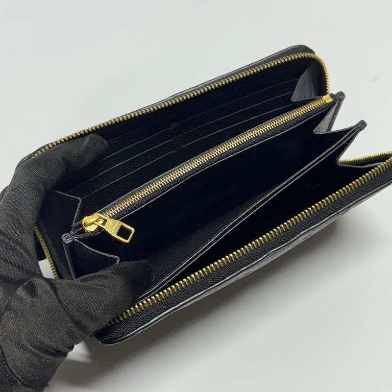 (超新全配🎁) LV M61864 黑老花 牛皮壓紋 長夾 (專櫃38,800)-14