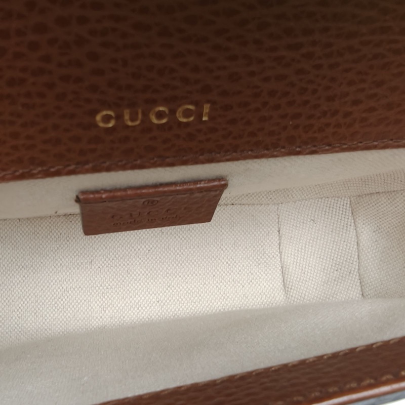 GUCCI Horsebit馬銜扣1955馬鞍包Mini牛仔藍帆布金扣-5