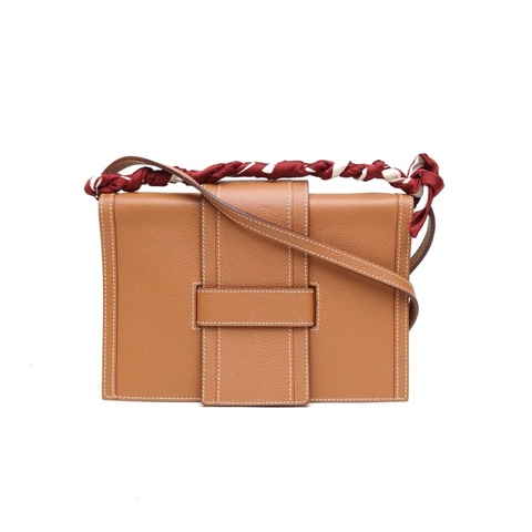 HERMES H Passant小號2137金棕色EC皮Y刻銀扣