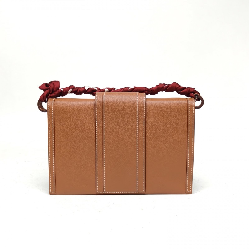 HERMES H Passant小號2137金棕色EC皮Y刻銀扣-2