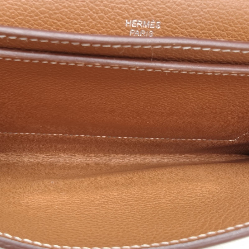 HERMES H Passant小號2137金棕色EC皮Y刻銀扣-4