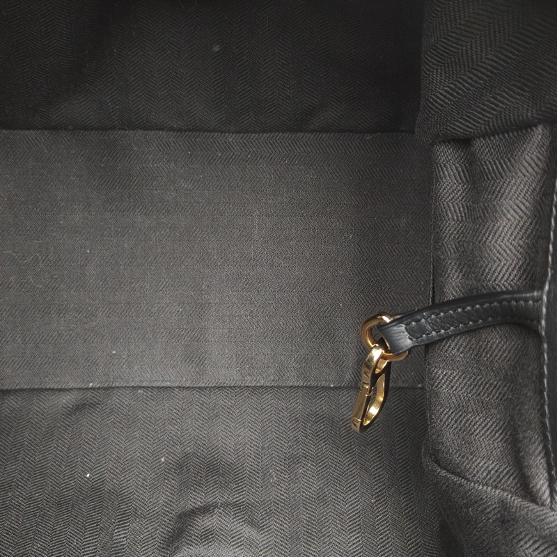 LOEWE Hammock吊床包小號藍色牛皮/帆布金扣-4