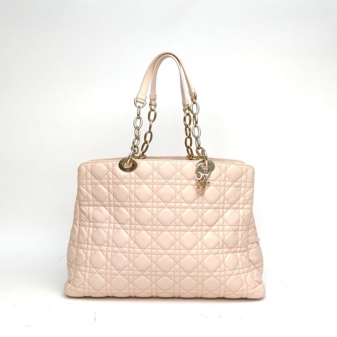 DIOR 粉色羊皮金扣2014dior戴妃手提托特包