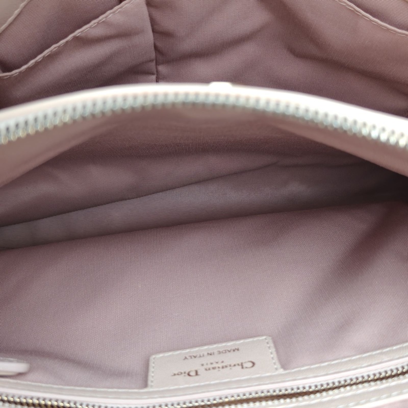 DIOR 粉色羊皮金扣2014dior戴妃手提托特包-4
