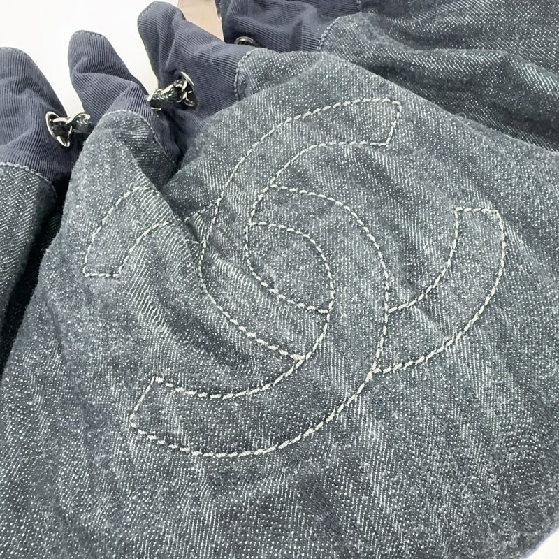 CHANEL深藍色丹寧牛仔肩背托特包(超甜甜價)-8