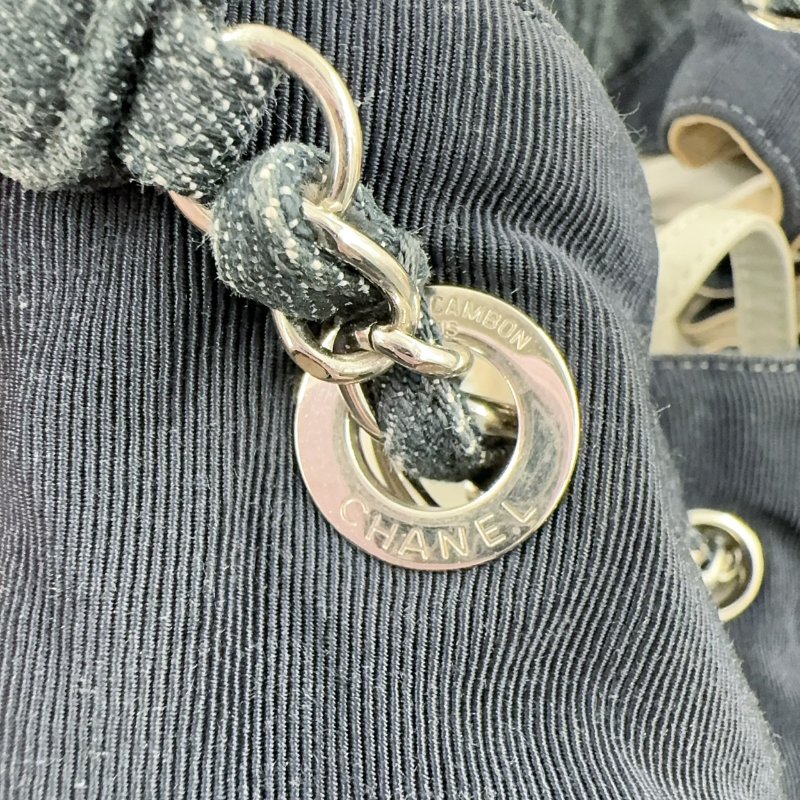 CHANEL深藍色丹寧牛仔肩背托特包(超甜甜價)-15