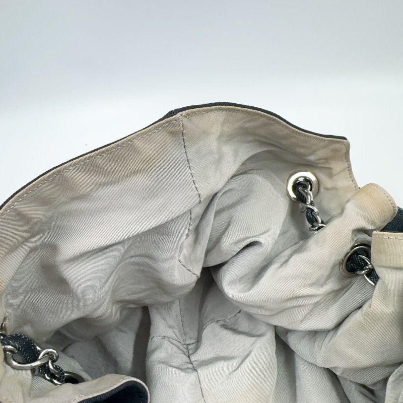 CHANEL深藍色丹寧牛仔肩背托特包(超甜甜價)-19