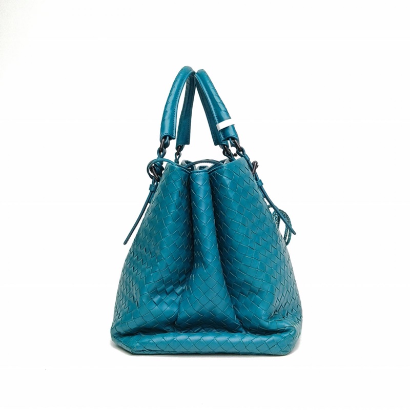 BOTTEGA VENETA ROMA羅馬包中號孔雀藍牛皮鎢鋼扣-1