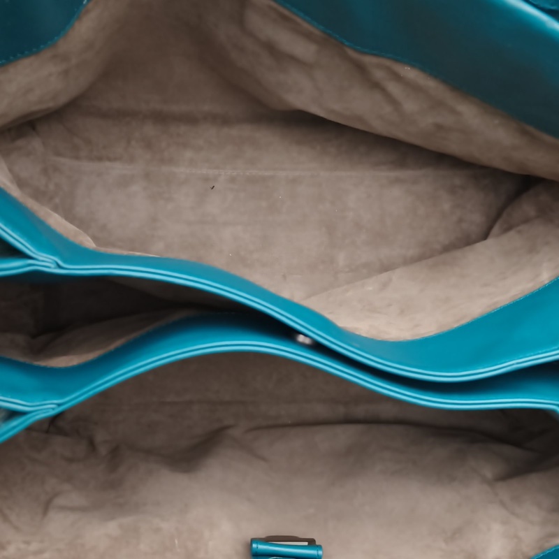 BOTTEGA VENETA ROMA羅馬包中號孔雀藍牛皮鎢鋼扣-5