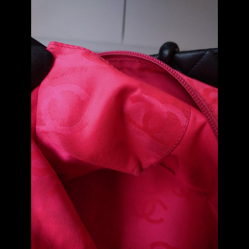 Chanel 黑底白雙C康朋大托特包-22