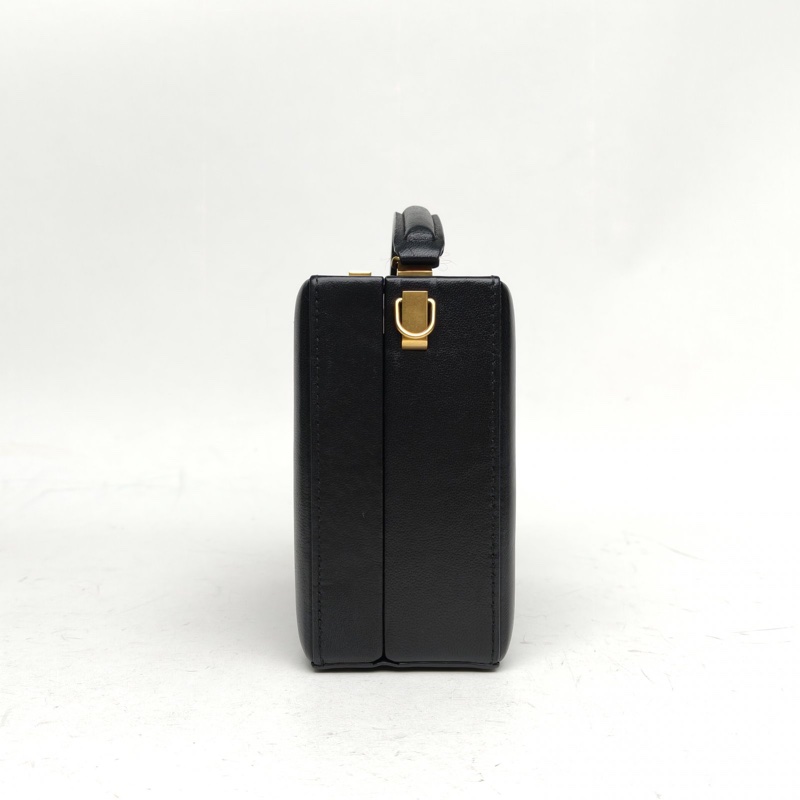 SAINT LAURENT 黑色羊皮金扣聖羅蘭方盒子-1