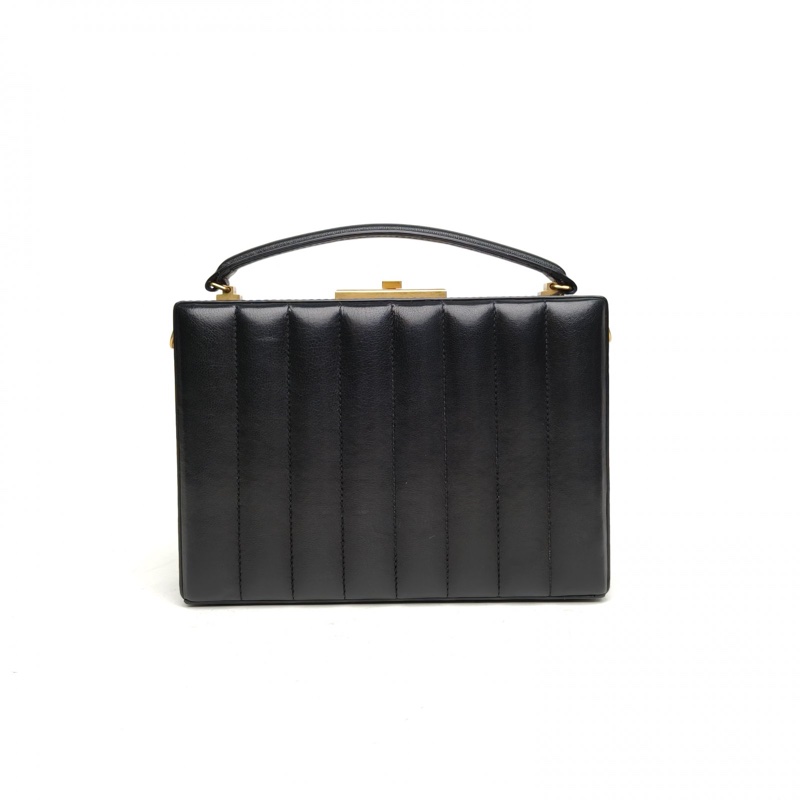 SAINT LAURENT 黑色羊皮金扣聖羅蘭方盒子-2