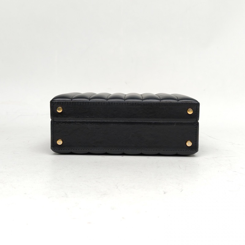 SAINT LAURENT 黑色羊皮金扣聖羅蘭方盒子-3