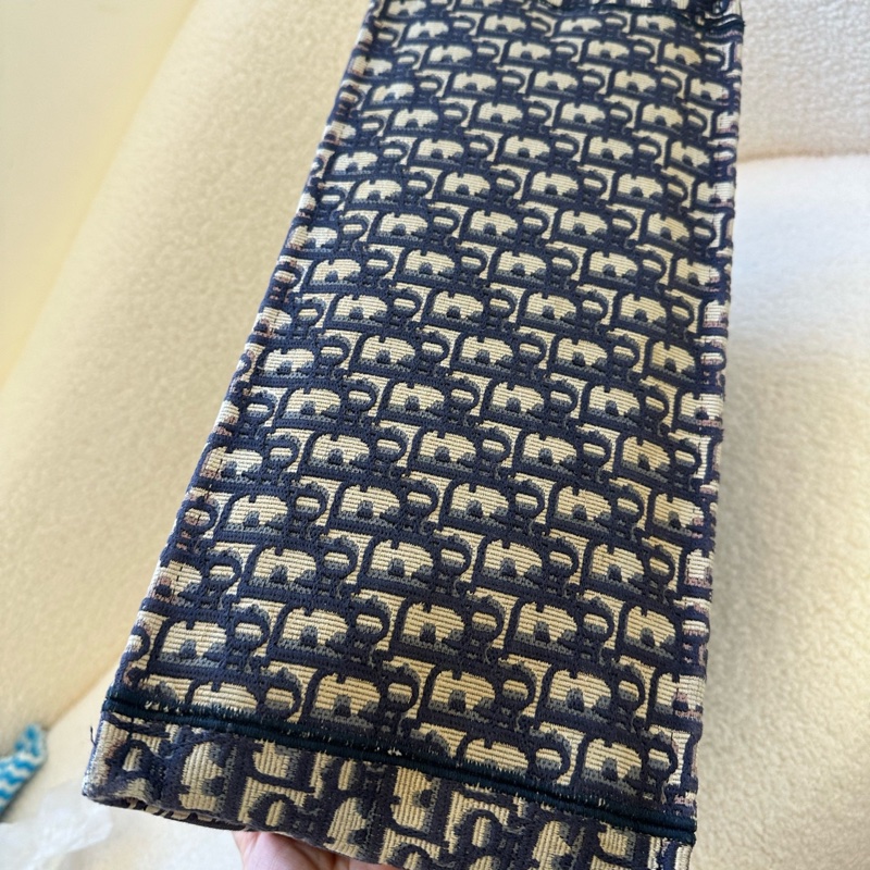 Dior迪奧 Book Tote 19年編碼 藍色刺繡大號-5