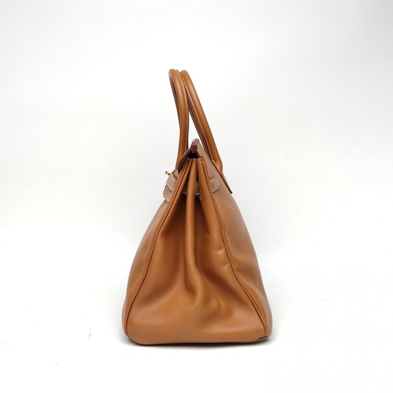 HERMES Birkin35金棕色Epsom皮框E金扣-1