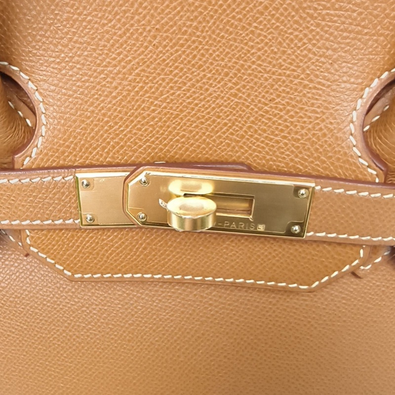 HERMES Birkin35金棕色Epsom皮框E金扣-4