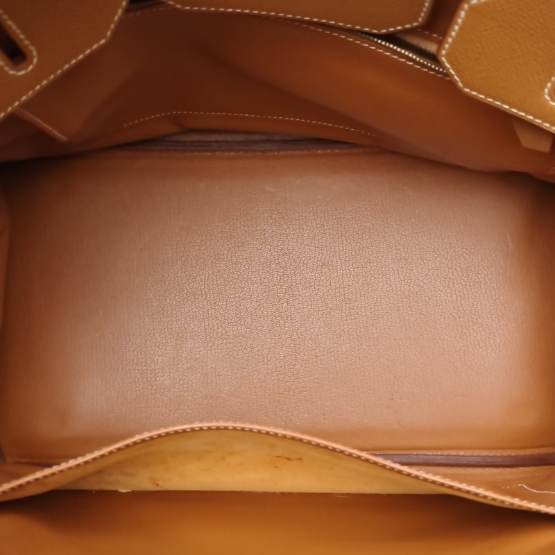 HERMES Birkin35金棕色Epsom皮框E金扣-5