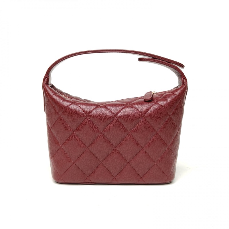 CHANEL 嬉皮HOBO飯盒包25A紅色荔枝牛皮鐳射標淺金扣-2