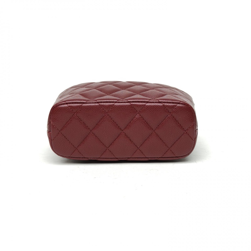 CHANEL 嬉皮HOBO飯盒包25A紅色荔枝牛皮鐳射標淺金扣-3