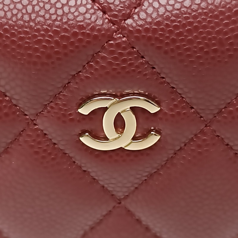 CHANEL 嬉皮HOBO飯盒包25A紅色荔枝牛皮鐳射標淺金扣-4