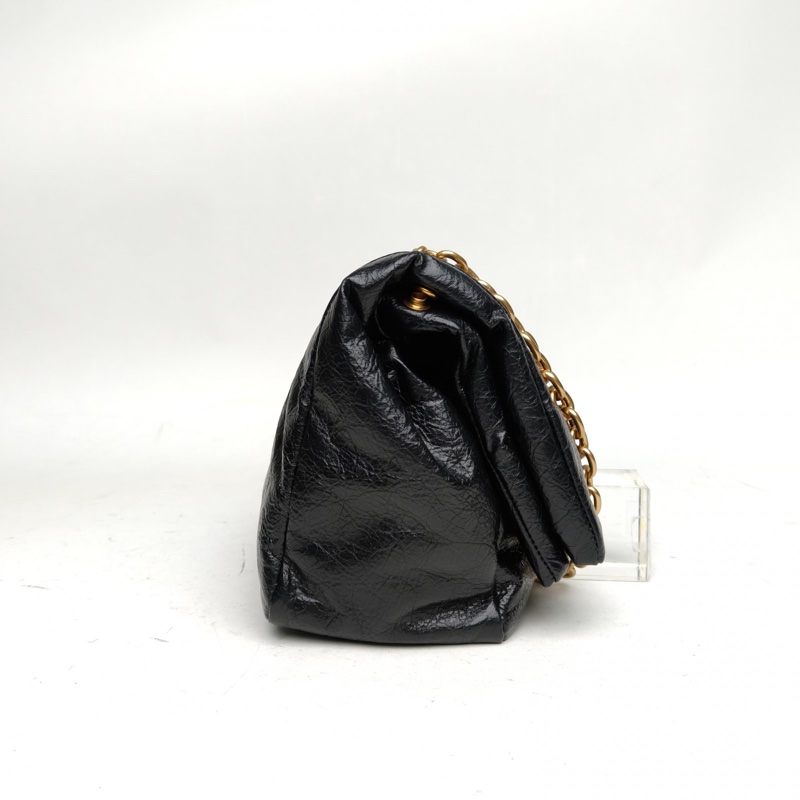 BALENCIAGA 黑色牛皮MonacoBBLOGO鏈條包-1