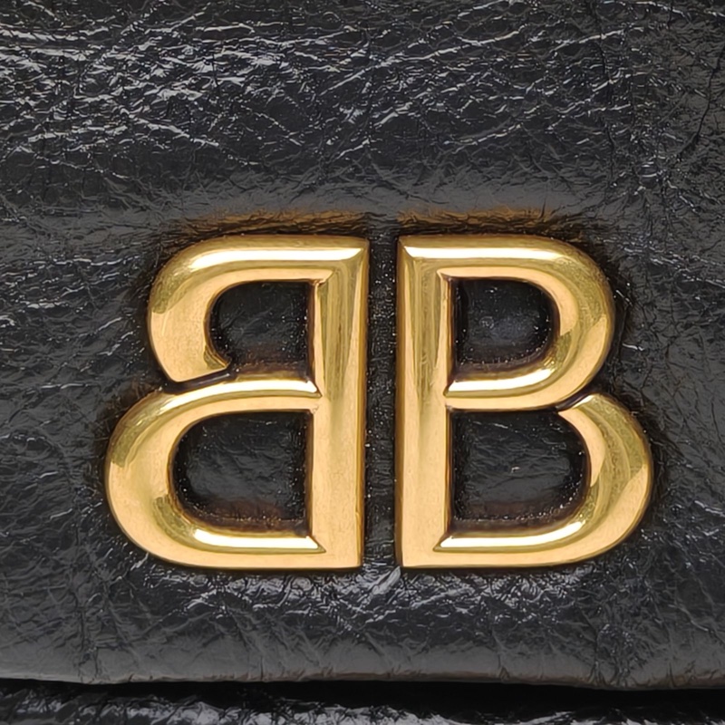 BALENCIAGA 黑色牛皮MonacoBBLOGO鏈條包-4