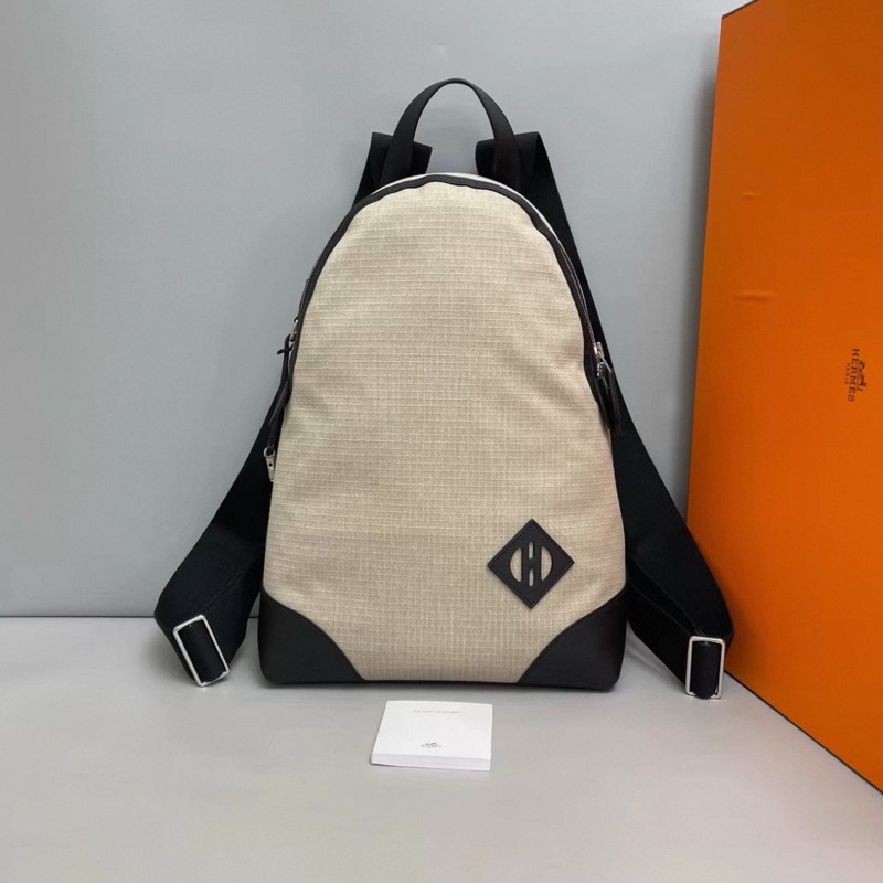 Hermes愛馬仕 allback帆布拼皮雙肩包-0