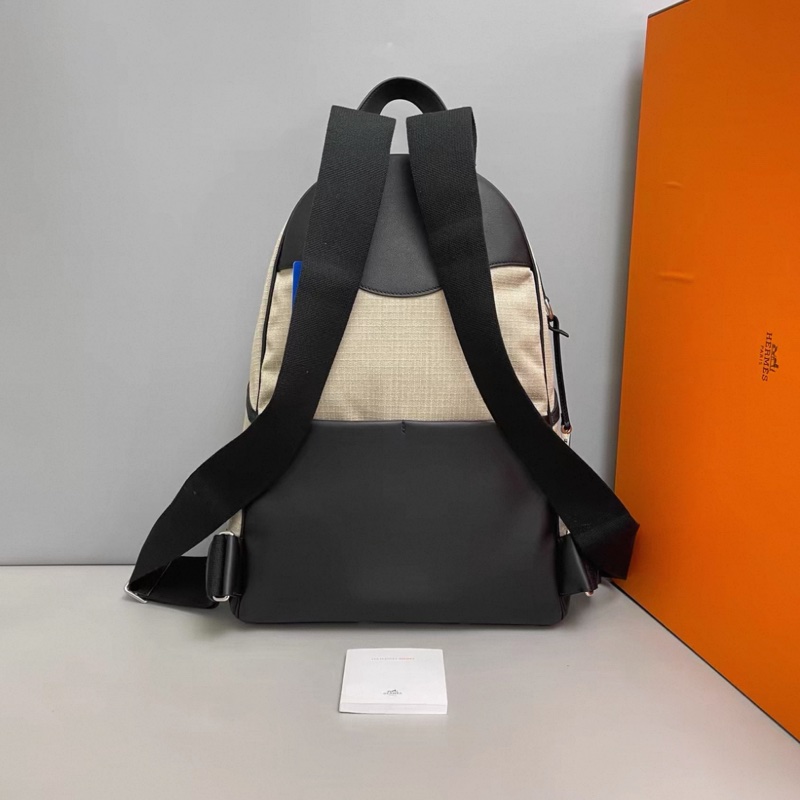 Hermes愛馬仕 allback帆布拼皮雙肩包-1