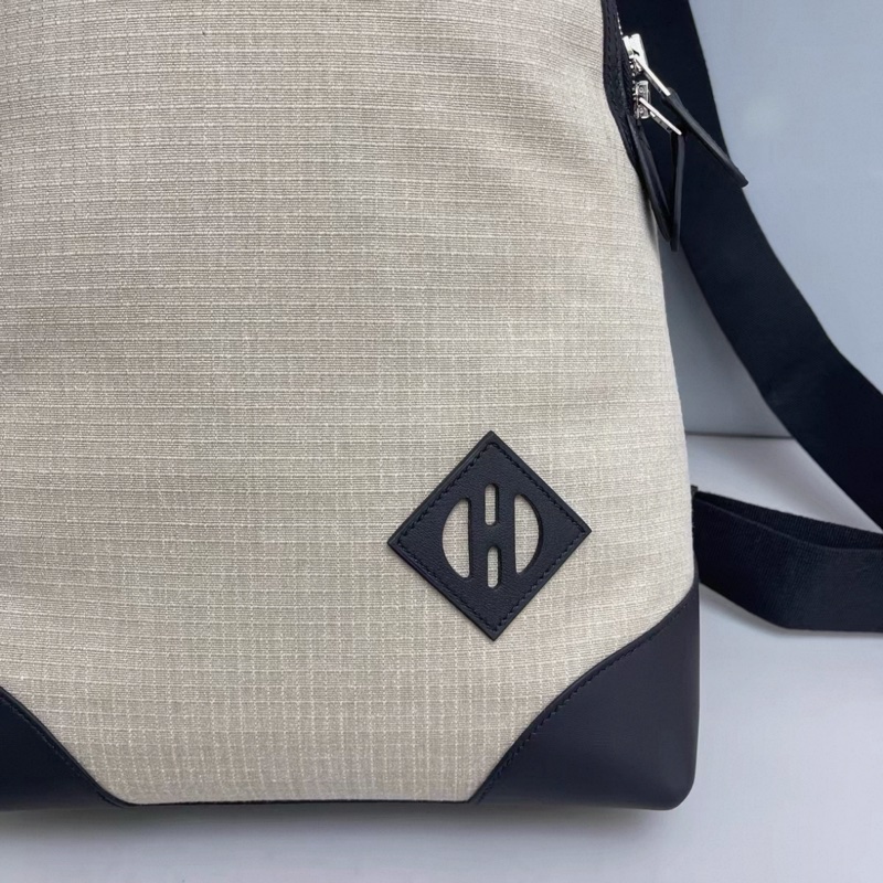 Hermes愛馬仕 allback帆布拼皮雙肩包-6