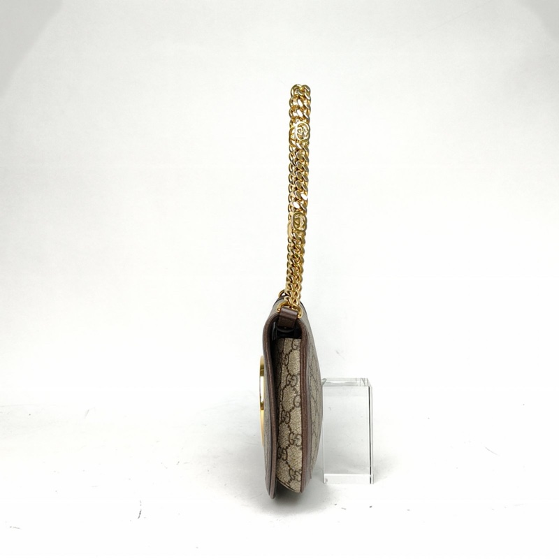 GUCCI 老花PVC金扣Blondie鏤空GG復古馬鞍包-1