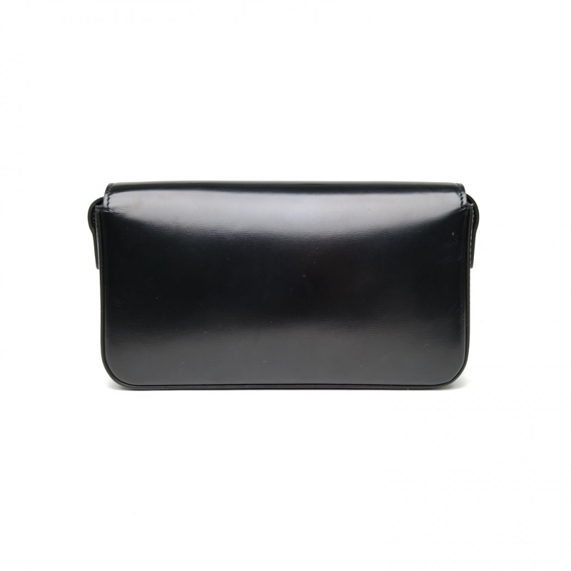 CELINE Triomphe凱旋門金屬鎖扣肩背包黑色牛皮金扣-2