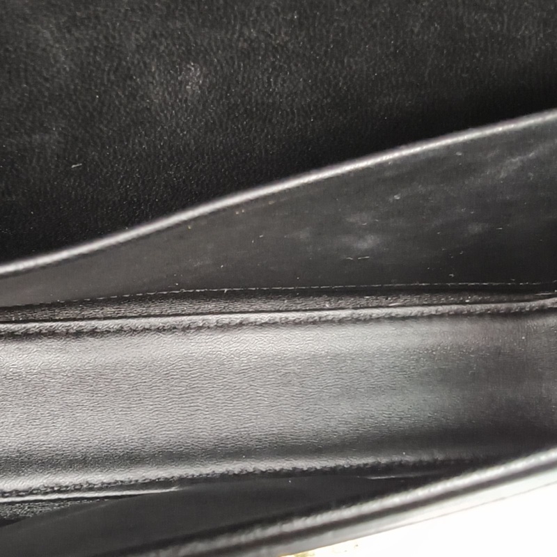 CELINE Triomphe凱旋門金屬鎖扣肩背包黑色牛皮金扣-5