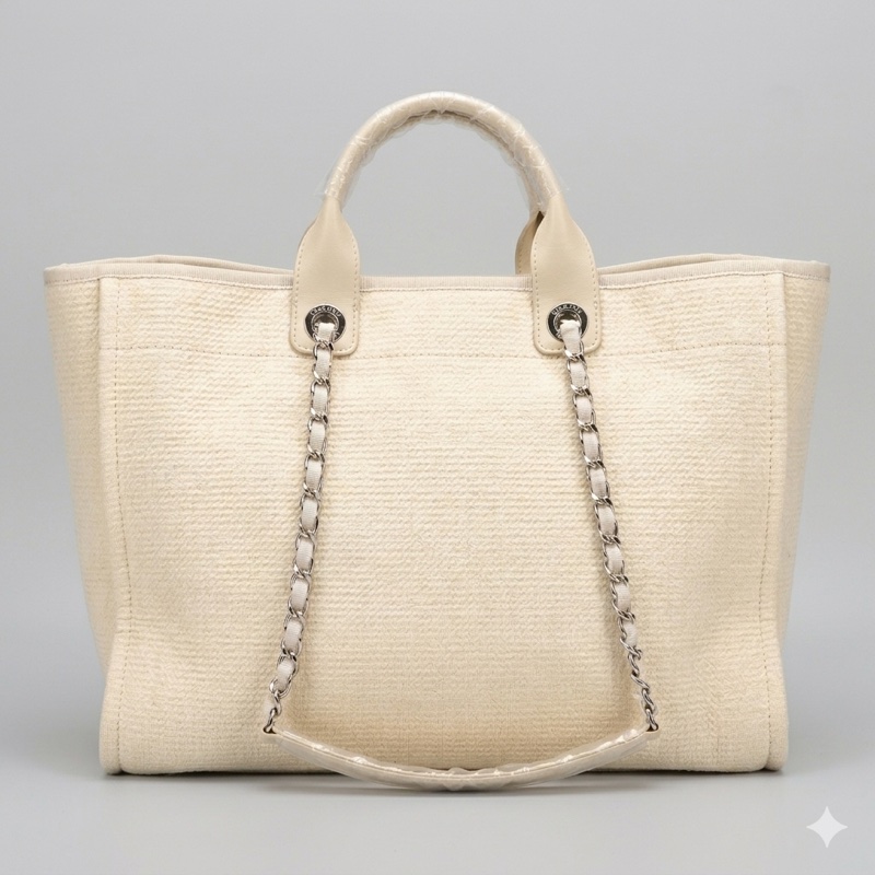 Chanel/香奈兒 沙灘包帆布包 芯片款 尺寸:55×11×34-4