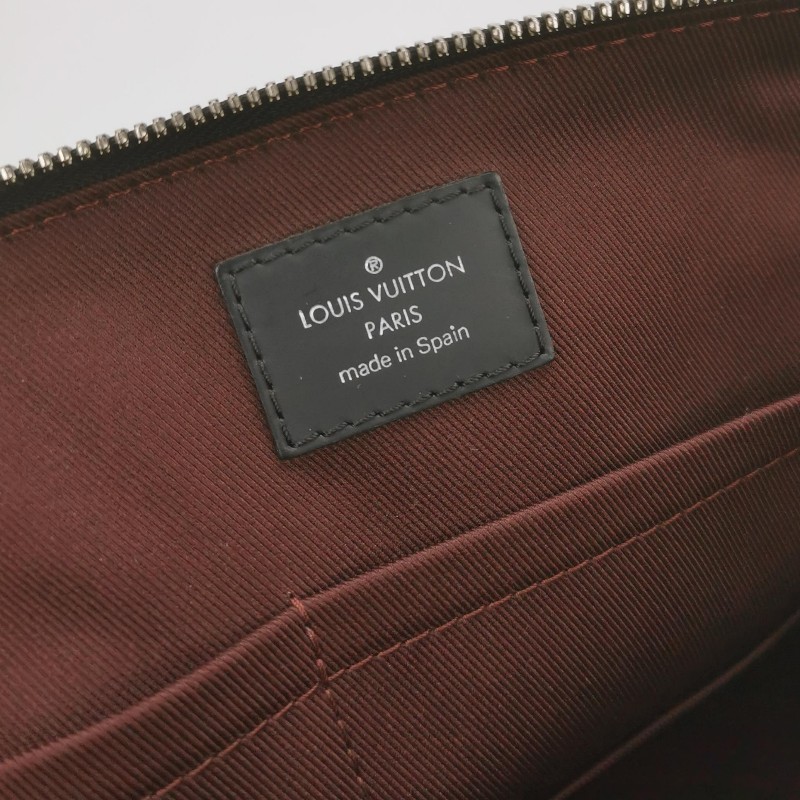 Louis Vuitton (LV) Porte Documents Jour牛皮老花拉鍊電腦公事包-6