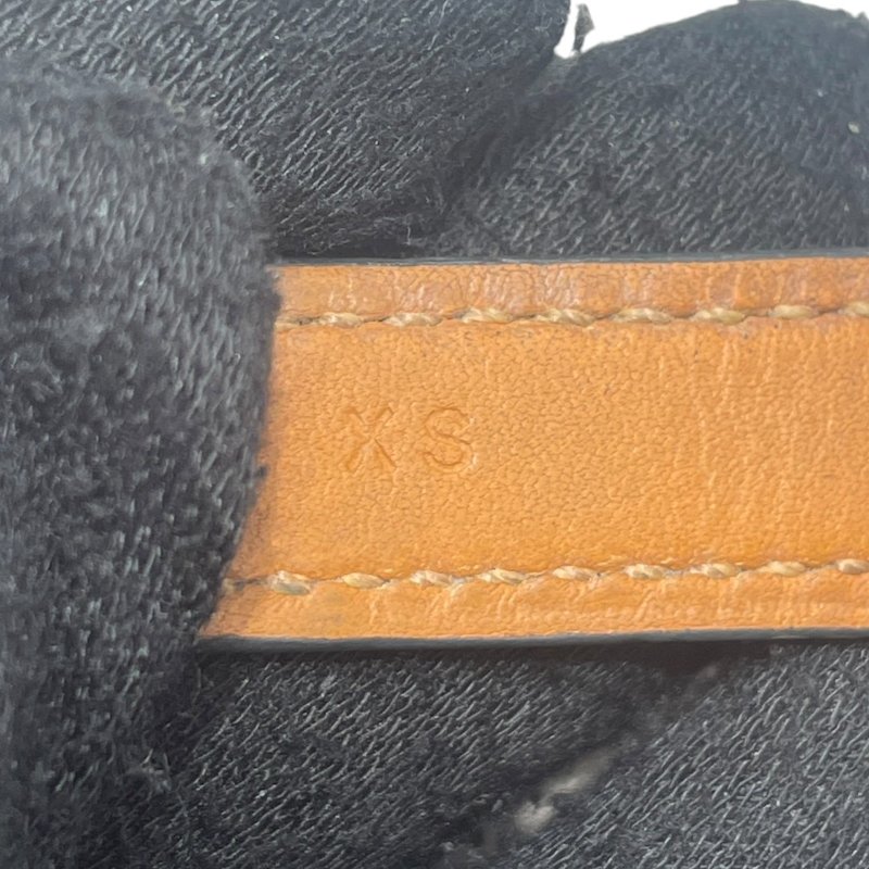 HERMES 愛馬仕 RIVALE 雙圈手環 皮革 黑色 銀釦 XS-9