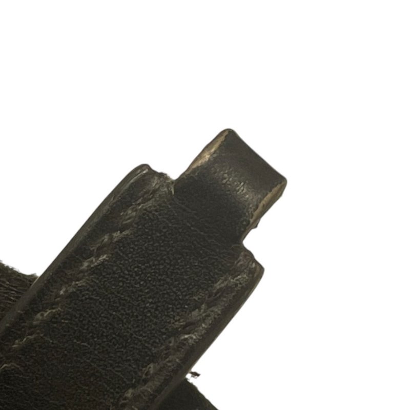 HERMES 愛馬仕 RIVALE 雙圈手環 皮革 黑色 銀釦 XS-10