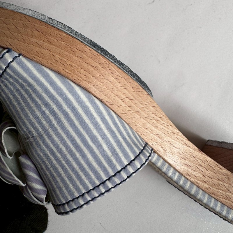 🤍清純款💙Chanel 藍白色山茶花低跟涼鞋38-8