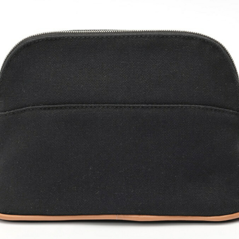 愛馬仕 Bolide PM 20 手拿包，帆布和皮革材質，黑色-1